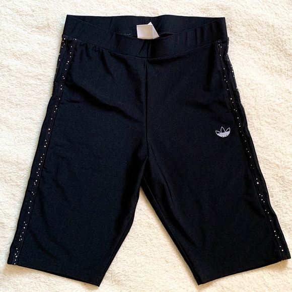 Adidas Originals Women’s Embellished Shorts, Rhinestone Shorts, Y2k Like New - Picture 1 of 2